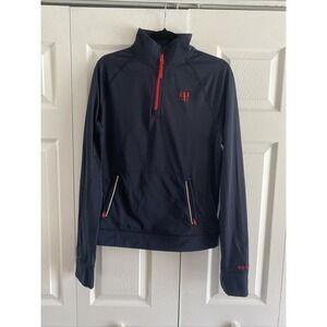 Abercrombie Fitch Mens Medium Blue Muscle Pullover Quarter Zip Jacket Preppy